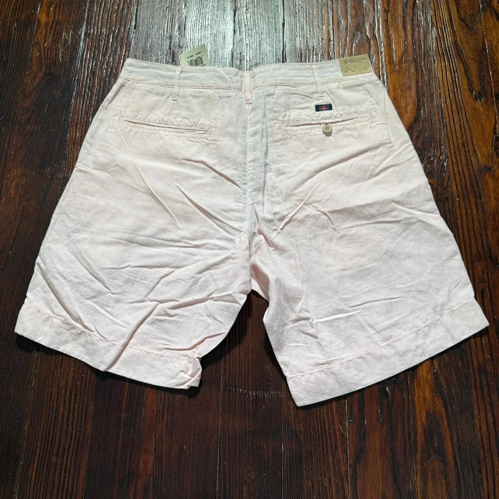 NWT Faherty Shorts Mens 30 Pink Summer Malibu Linen Blend 9